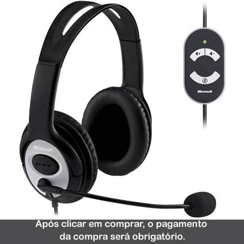 Headset Fone De Ouvido Com Microfone Microsoft Lx-3000 Usb